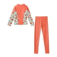 thumbnail image 4 of Alvivi Kids Girls Long Sleeve Rashguard Swimsuit 2Pcs Rash Shirts Tops with Swim Pants Legging Set Orange 14, 4 of 7