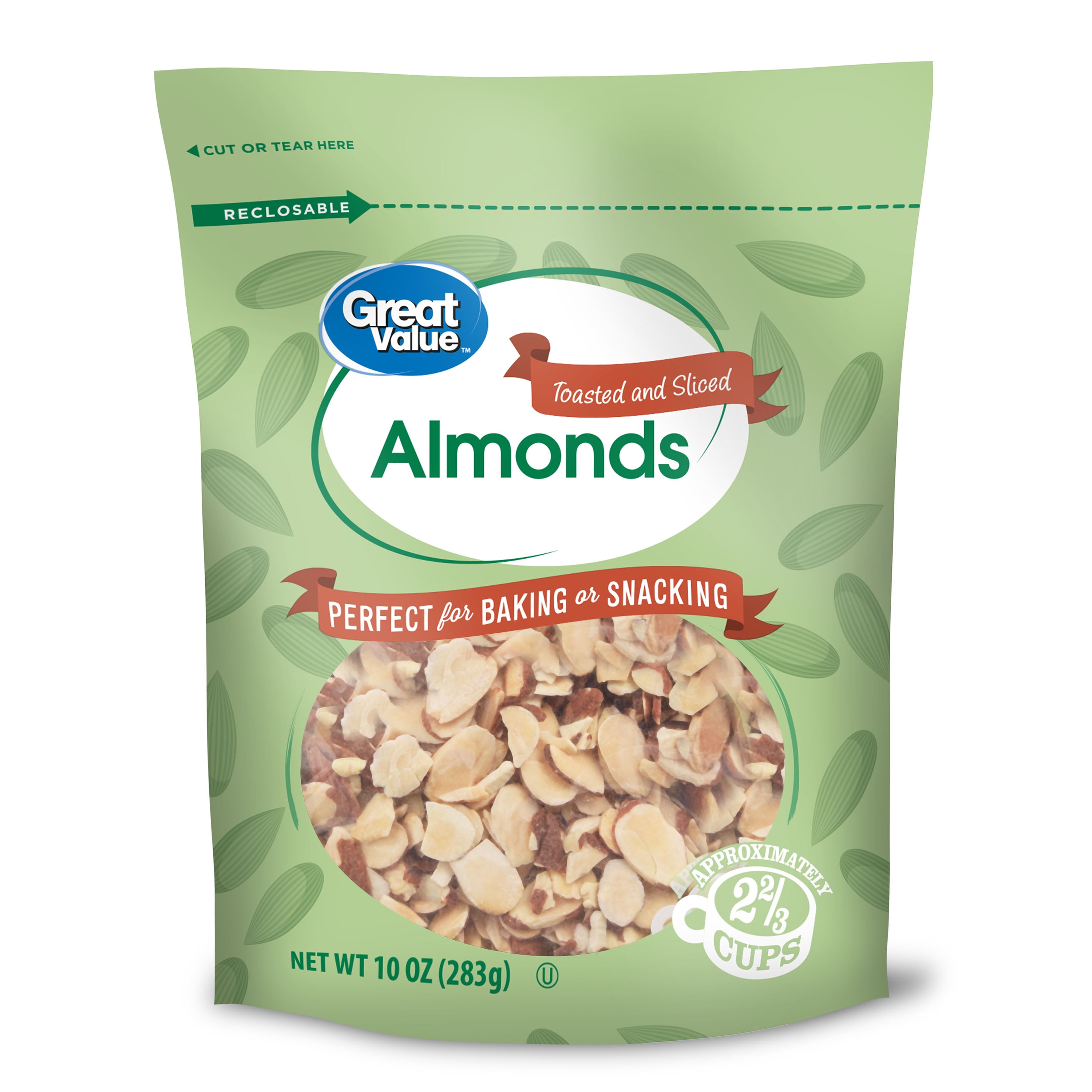 Great Value Toasted Sliced Almonds, 10 oz
