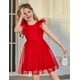 thumbnail image 5 of Vestido Arshiner para niñas pequeñas, sin mangas, con forma de princesa, tutú, rojo, 5 of 6