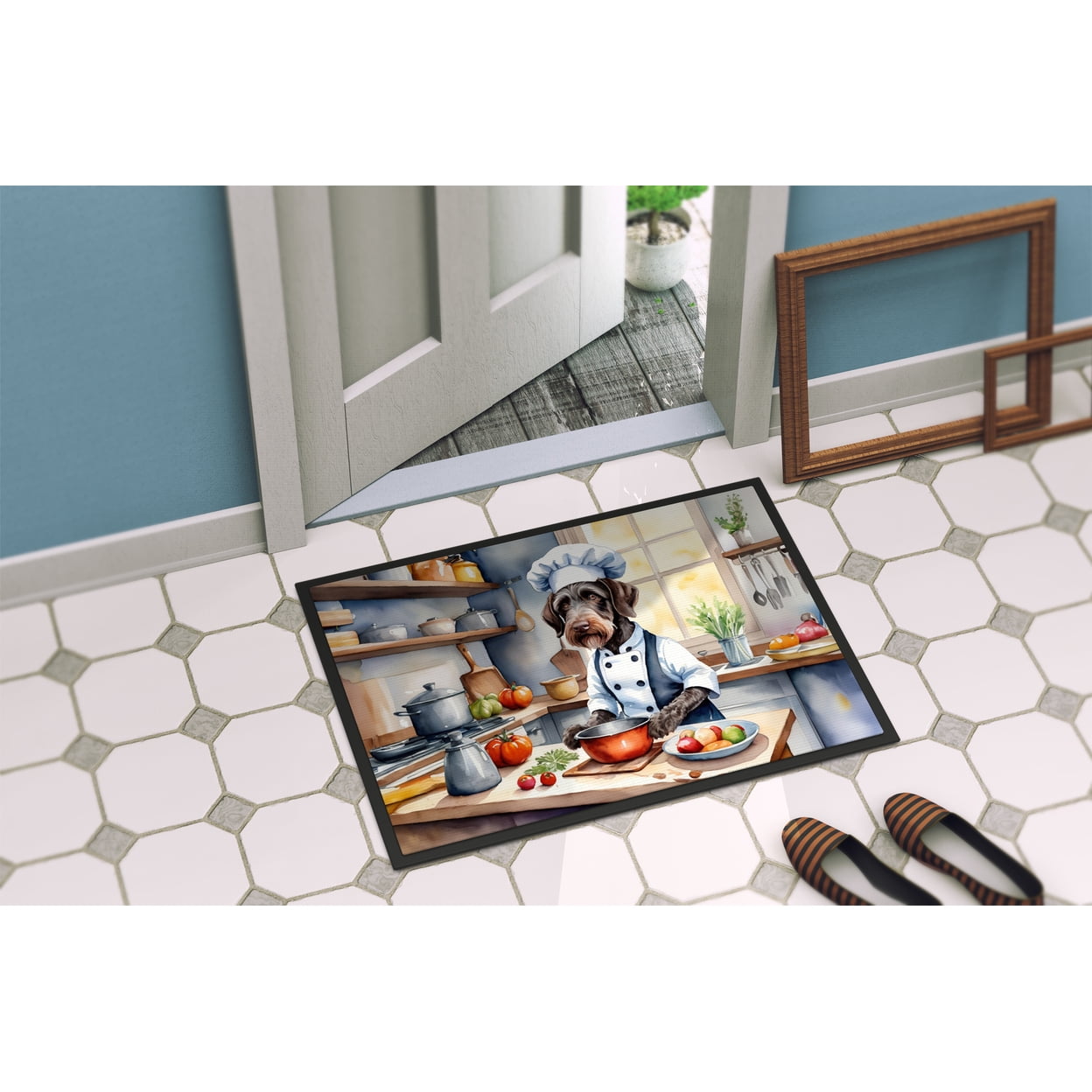 German Wirehaired Pointer The Chef Doormat 27 in x 18 in