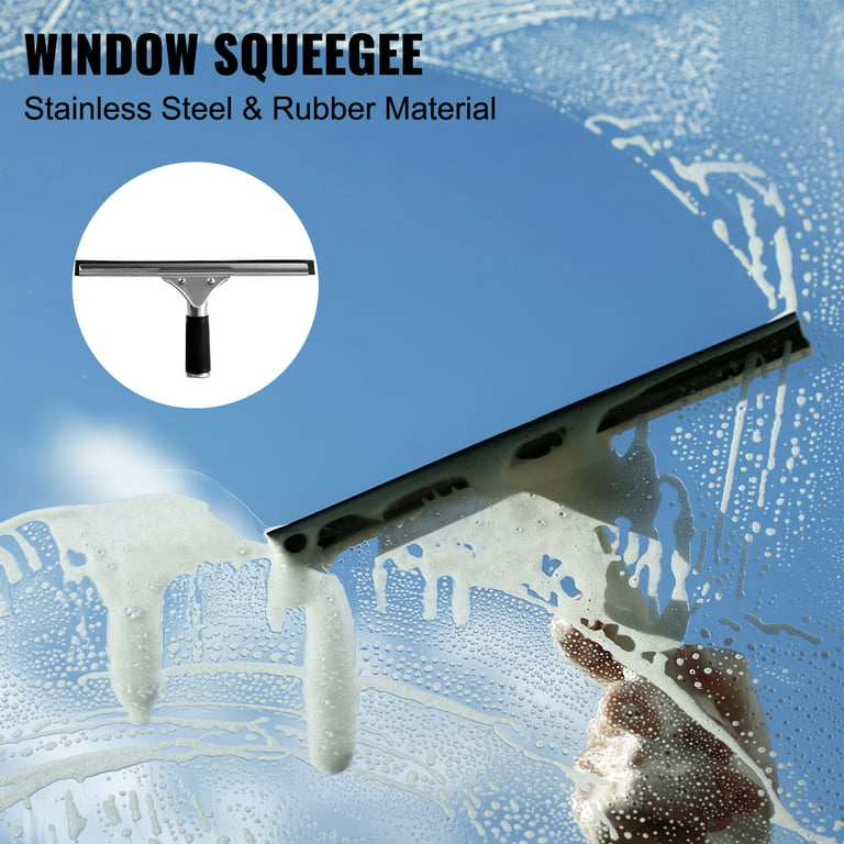 3In1 Shower Squeegee Glass Wiper Scraper Gap Hair Sponge Brush
