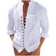 thumbnail image 1 of pstuiky mangas largas para hombre, Camisa informal de moda para hombre, con cuello en V y mangas, transpirable tops de invierno para hombre s, 1 of 5