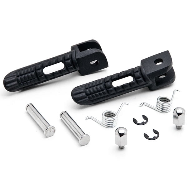 Black Motorcycle Foot Pegs Footrests Left & Right Compatible with
