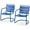 Blue, variant on MELLCOM 3 Piece Patio Set, Small Patio Furniture Set - 2 C-Spring Metal Chairs with Round Side Table, Outdoor Bistro Set for Balcony, Front Porch, Poolside, Garden, Deck, Yellow
