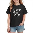 thumbnail image 2 of Bnwani Girls Shirts Crew Neck Fashion Shirts for Boys Short Sleeve Tee Black Sizes 3-9, 2 of 9