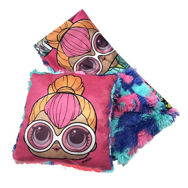 L.O.L Surprise! L.O.L. Surprise! Kids 2Pc Decor Pillow and Throw Set