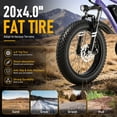 thumbnail image 2 of AMYET 1000W Electric Bike, 20" Fat Tire Ebike 28MPH 48V 15Ah E-Mountain Bicycles UL2849 Purple, 2 of 10