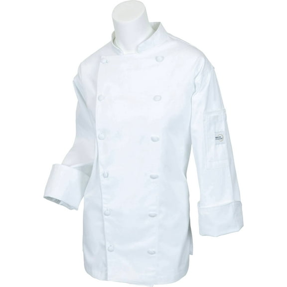 Mercer Renaissance Cutlery Women's Chef Coat (Trad. Neck) | White, 3XL