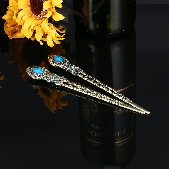 GAXIRE Asian Hair Pins 2Pcs Set for Women Girls in Colors 5.9x1x0.2in