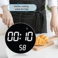 thumbnail image 5 of Inteprter Reloj de pared decoración del hogar con construcción duradera visualización del tiempo detección de temperatura visualización de Accesorios para electrodomésticos Concha negra blanca, 5 of 5