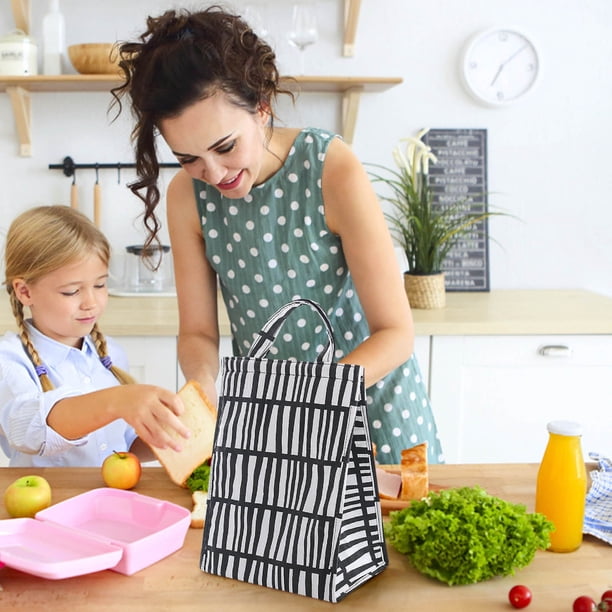 Bolsa portátil para la comida - Contenedor aislante de aluminio engrosado, gran capacidad (35x26x15cm) para comida, taquilla bento y comida de oficina