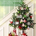 thumbnail image 2 of Adornos para árbol de Navidad, madera, 24 unidades, 9 x 7,5 cm, modelo Sophena, 2 of 7