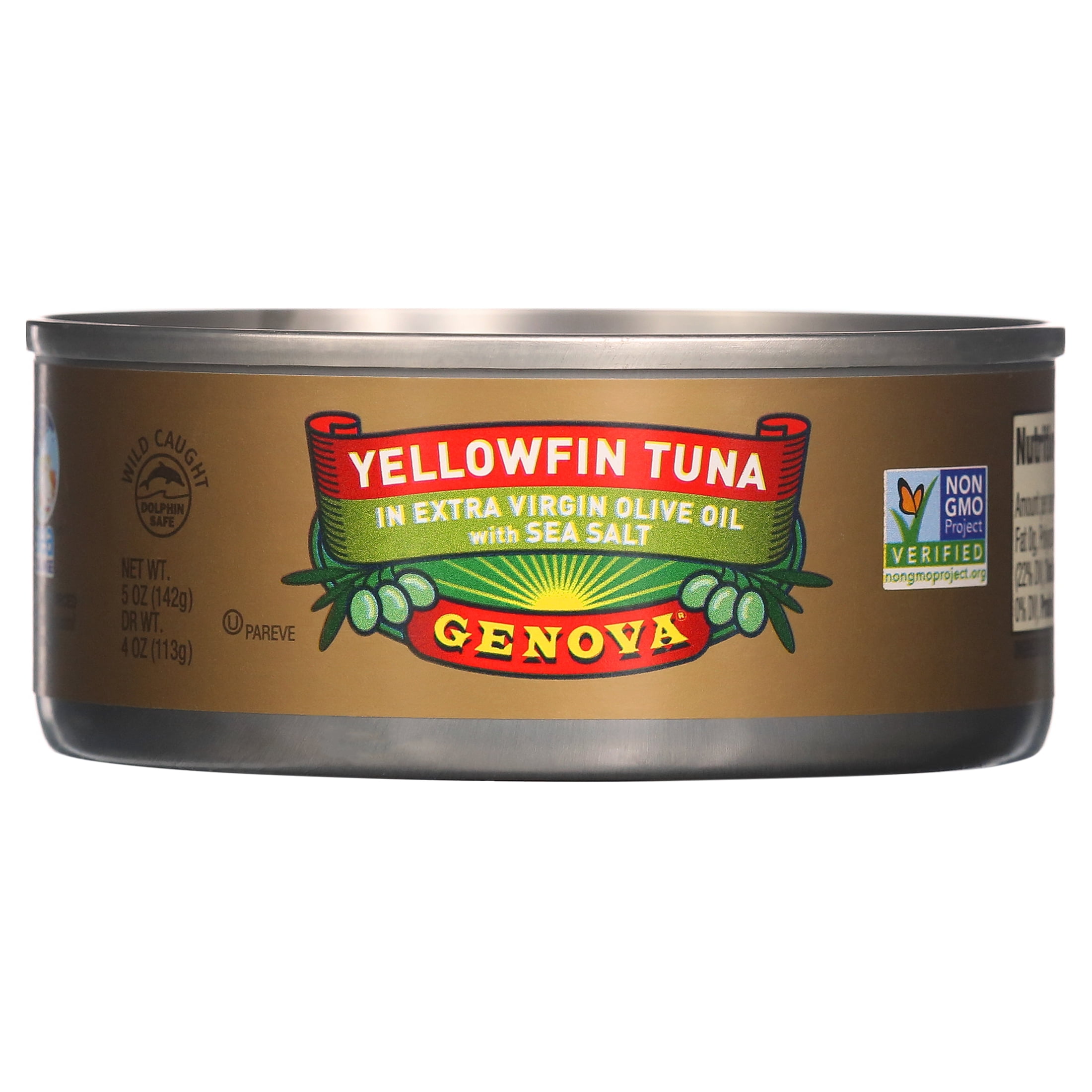 Genova Yellow Fin Tuna in Olive Oil with Sea Salt, 5 oz Can