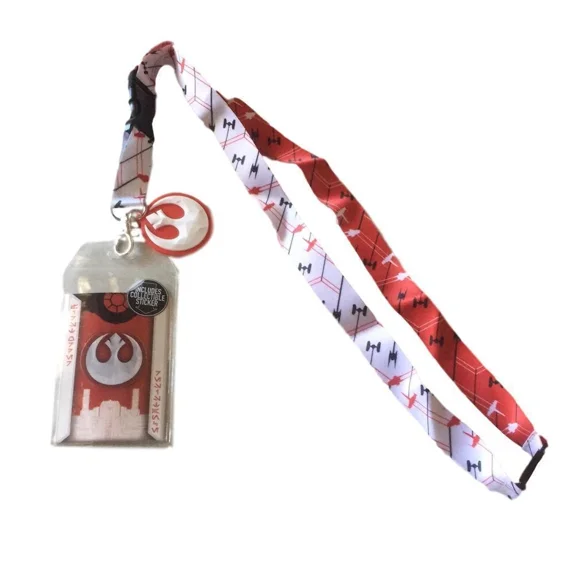 Star Wars Rebel Alliance  Lanyard Badge ID Holder With Charm and Sticker