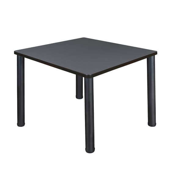 Regency Square Table with Black Post Leg in Grey