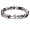 thumbnail image 5 of 4PCS Cross Beads Bracelet for Men Women 8mm Healing Lava Stone Stretch Bracelets,7.5", 5 of 13