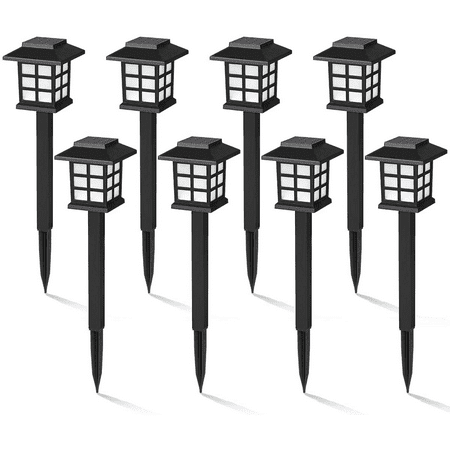 GIGALUMI Solar Pathway Lights, 8 Pack Outdoor Waterproof, Automatic, LED, Energy Saving, Weather Resistant, Stake Lights for Garden, Landscape, Path, Yard, Patio, Driveway or Walkway