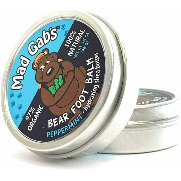 Natural & Organic Bear Peppermint Foot Balm Mad Gab's 2-Pack Set