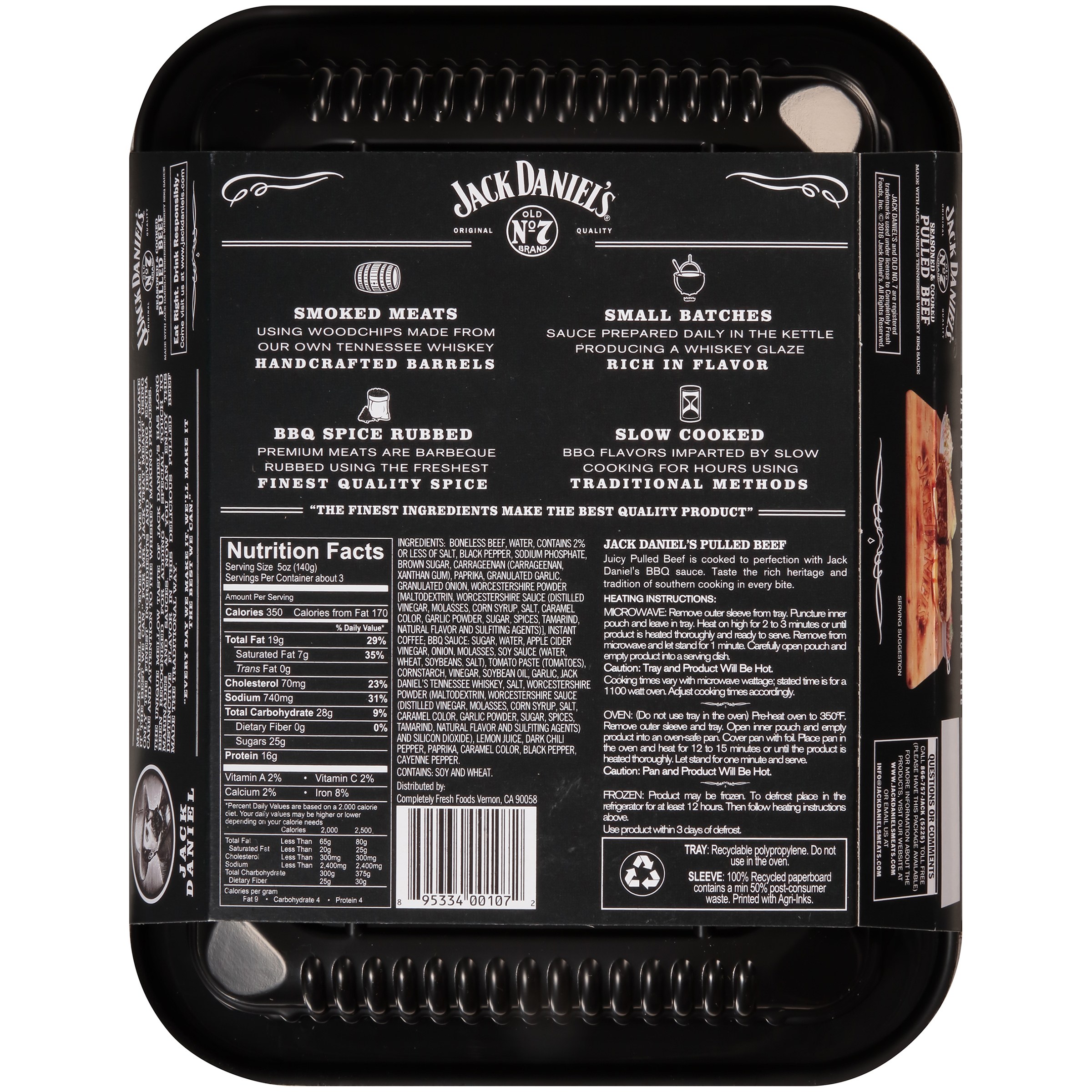 Jack Daniel's Seasoned Pulled Beef, Fully Cooked, Ready to Heat,16 oz Tray (Refrigerated) - image 10 of 13