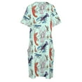 thumbnail image 4 of Colorful Aquatic Cray Species in Watercolor Loose Pocket Dress dress evening dress, 4 of 6