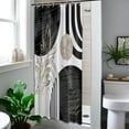 thumbnail image 2 of Boho Mid Century Modern Shower Curtain Black and White Shower Curtains for Mens Bathroom Decor Cool Grey MCM Masculine Bath Curtain Set, Waterproof Fabric with Hooks, 36" W x 72" L, 2 of 6