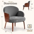 thumbnail image 3 of Merluxy Accent Chair for Living Room Set of 2,Solid Bentwood Frame and Teddy Upholstered,Grey, 3 of 7