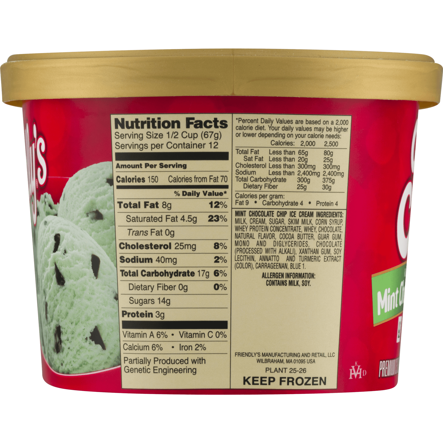 Friendly S Mint Chocolate Chip Ice Cream Nutrition Facts Nutrition Ftempo