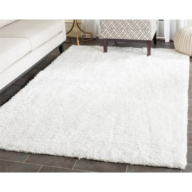 Safavieh Florence Shag 5' X 8' Handmade Polyester Rug in White