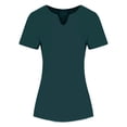 thumbnail image 7 of Plus Size Tees For Women V Neck Short Sleeve Built In Bra Pullover Tops Summer Casual Loose Basic T Shirts (XL, Navy), 7 of 7