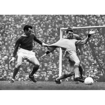 Soccer Match, C1965. /Njohn Connelly Of Manchester United Soccer Team Pulls The Uniform Of An Opponent During A Match, C1965. Poster Print by (18 x 24)