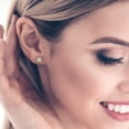 thumbnail image 5 of Clara Pucci 2.24Ct Clear Princess Cut VVS1 Screw Back Stud 14k Solid hypoallergenic Gold Designer Earrings For April, 5 of 7