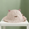 thumbnail image 5 of Aojekbee Baby Girl Sun Hat, Cute Floral Bow Wide Brim Hat Newborn Bucket Hat for Casual Daily, 5 of 6
