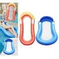 thumbnail image 3 of Hamaca flotan agua, flotantes cómodas para piscina con almohada de respaldo, sil de cama flotante infble para piscina, Alfombra de - Rojo Sunnimix Cama flotante inflable para piscina, 3 of 8