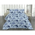 thumbnail image 2 of Ambesonne Ocean Life Quilted Coverlet 3 Pcs, Aquamarine Dolphin Print, King Size, Soft Blue Blue Violet, 2 of 4