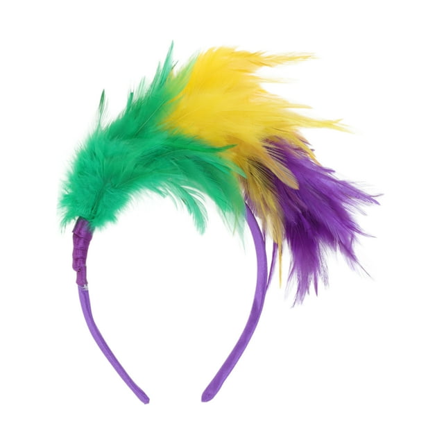 Accesorios para el cabello de plumas a juego 1 Pc diadema para mujeres amarillo púrpura