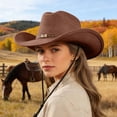 thumbnail image 1 of Chapeau de Cowboy Western pour Tenue Décontractée Extérieure Style Jazz Classique Protection Solaire Artisanat, 1 of 5