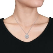 Everly Womens Diamond Sterling Silver Necklace