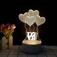 thumbnail image 1 of 3D LED Luz cálida Luz de noche USB Escritorio Dormitorio Luz LED Regalo para niños Dormitorio Decoración creativa Luz Globo de cuatro corazones brillar Juguete, 1 of 5