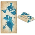 thumbnail image 6 of Coolnut World Map Watercolor 3 PCS Bath Towels Set (1 Bath Towel, 1 Hand Towel, 1 Washcloth) for Bathroom, Super Soft and Quick Dry Cotton Towels, 6 of 6
