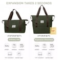 thumbnail image 2 of DAKIMOE Weekender Bags for Women, Travel Bag Carry on Gym Bag, Travel Duffle Bag with Wet Dry Pocket/Front Phone Pocket/Trolley Sleeve Pocket, Olive Green, 2 of 9