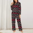thumbnail image 2 of Rateoe red Minimalist Snowflake Pattern Womens Pajamas Set Long Sleeve Sleepwear Button Down Nightwear Soft Cotton Pj Lounge Sets-XX-Large, 2 of 7