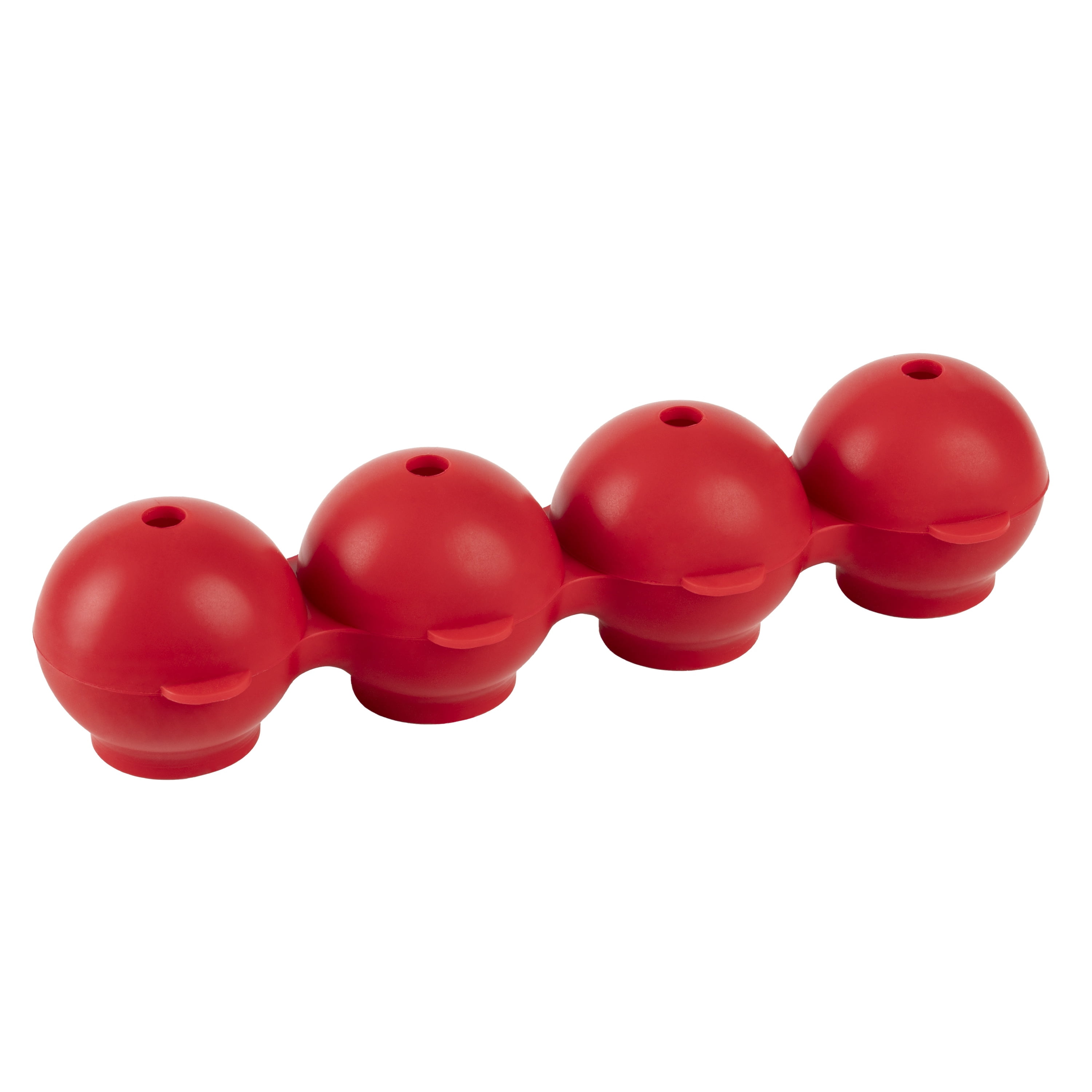 (3 pack) Joie Silicone Ice Ball Tray, With Leak Resistant Design, Makes 4 Ice Balls, BPA-Free, Red