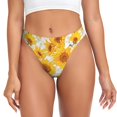 thumbnail image 1 of Fotbe White Marble Pattern Sunflower Tanga Sin Costuras para Mujer con Estampado – Panties Invisibles, Transpirables y Cómodos para Uso Diario-Large, 1 of 6