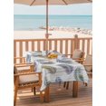 thumbnail image 2 of Outdoor Tablecloth with Umbrella Hole for Patio/Picnic/Party/Camping, Green Purple Palm Leaf Waterproof Table Cloth Rectangle Table Cover Washable, Summer Botanical Tropical Vintage (60"x 102"), 2 of 8