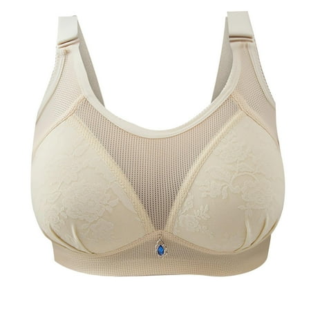 

Women Breathable Full-Coverage Bras Modest Underwear Mesh Full Figure Longline Sports Bra Wirefree Everyday Bra