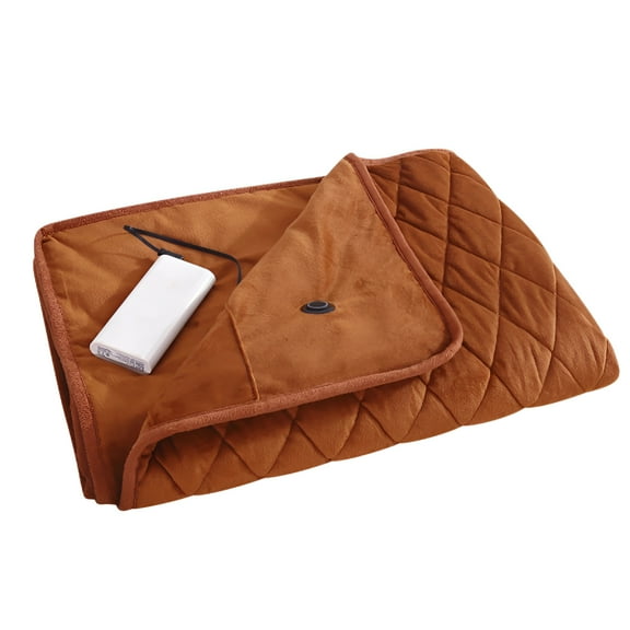 HIBIBUD Portable Usb Heated Blanket Battery Operated,Usb Heated Shawl,Heated Blanket 55X40 Flannel Cordless Heated Blanket Heated Robe with Timer Function 3 Heat Settings for Home Office