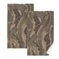 thumbnail image 2 of 2 Pcs Absorbent Face Towel Bath Hand Towels Soft Breathable Cotton Towel Set for Bathroom Kitchen Hotel Spa Decor Brown Snakeskin, 2 of 8