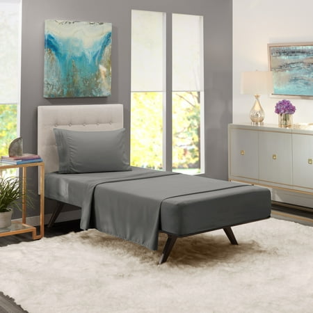 Clara Clark Twin XL Size Bed Sheets Set - Deep Pocket College Dorm 3 Piece Sheet Set - Hotel Luxury Soft Double Brushed Microfiber, Gray