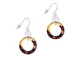 thumbnail image 2 of Delight Jewelry Acrylic 7/8" Ring Mixed Brown and Yellow Silvertone Leaf French Earrings, 2 of 5