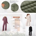 thumbnail image 3 of SUNBS Two Piece Lounge Sets for Women Pajamas Set Wide Leg Pants Ribbed Knit Winter Matching 2 Piece Outfits Trendy Clothes, 3 of 6